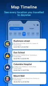 My Location Timeline on Map